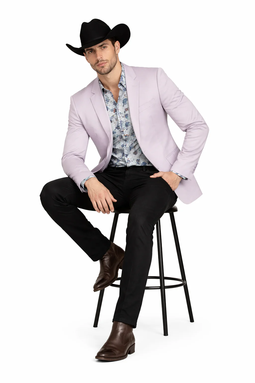 Men's Slim Fit Western Blazer Sportcoat Silver Sacos Vaqueros Para Hombre - Image 4
