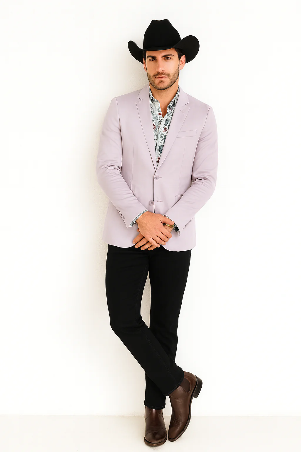 Men's Slim Fit Western Blazer Sportcoat Silver Sacos Vaqueros Para Hombre - Image 9