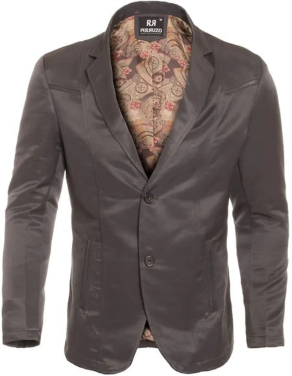 Men's Slim Fit Western Blazers Sport Coats Charcoal Sacos Vaqueros Para Hombre