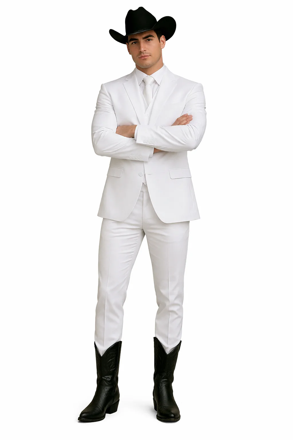 Mens Stacy Adams Suit - Designer Suit - 3 Piece Suit - Vested Suit - Flat Front Pant- Modern Fit Suits White Suit - Image 5