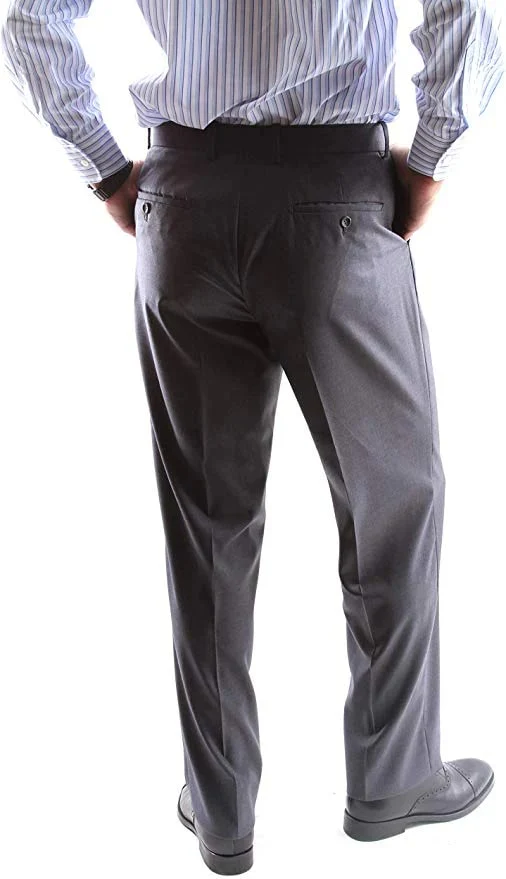 Men's Super 150's Poly/Viscose Wool Feel 2 Button Gray Suit by Caravelli - Image 3