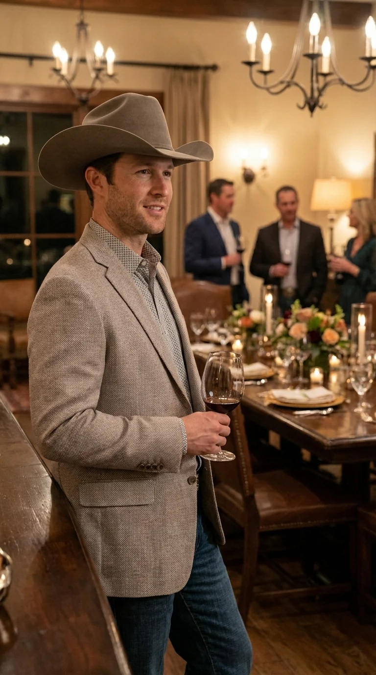 Mens Textured  Light Grey Western Blazer – Cowboy Style Casual Sport Coat for Men Classic Western Jacket - Image 11