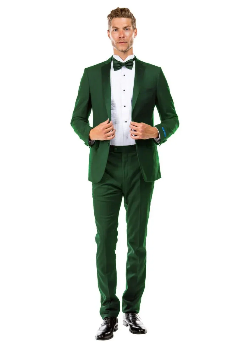 Hunter Green Slim Fit Men's Tuxedo - Two Button for Wedding & Prom 2026 - Image 2