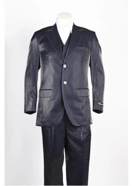 Men's Two Piece 2 Button Dark Navy Suit