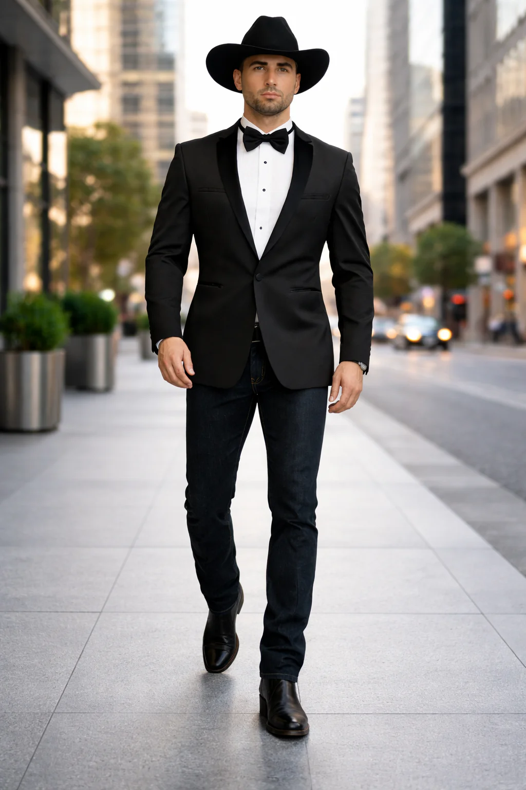 Men's Two Toned Full Lapels Shawl Black Tuxedo wool Fabric Suit - Image 8