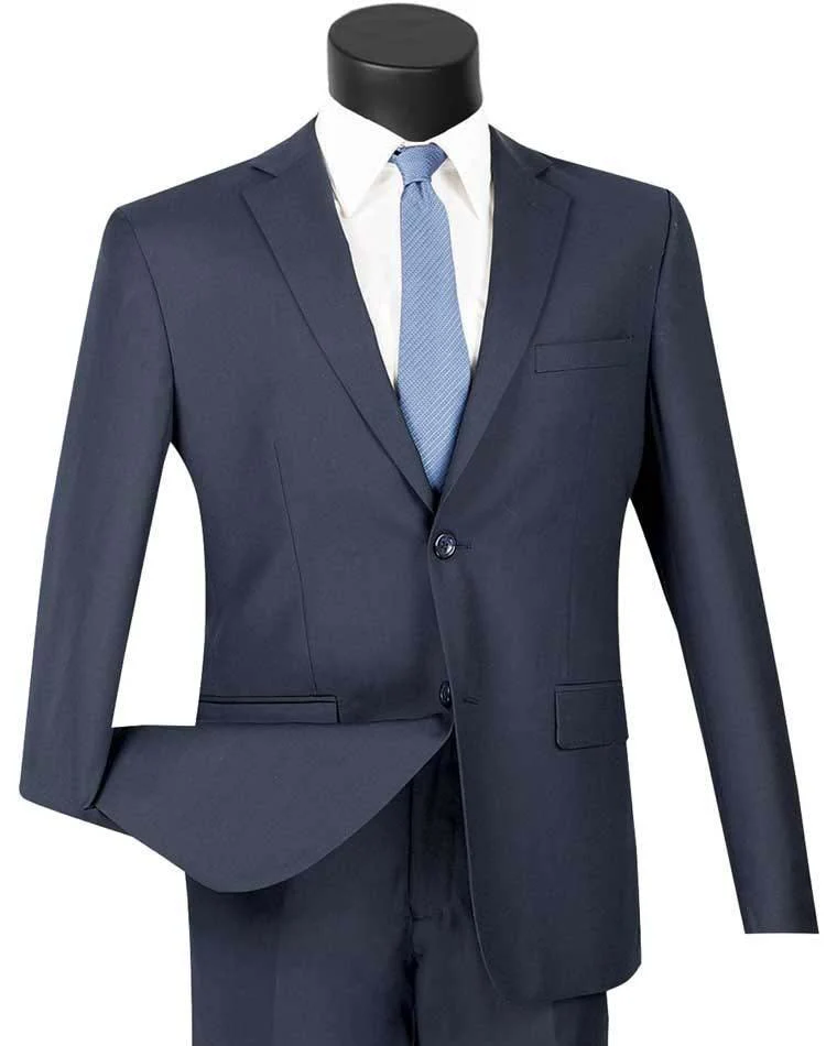 Men's Ultra Slim Fit suit 2 Piece-color Navy - Image 2