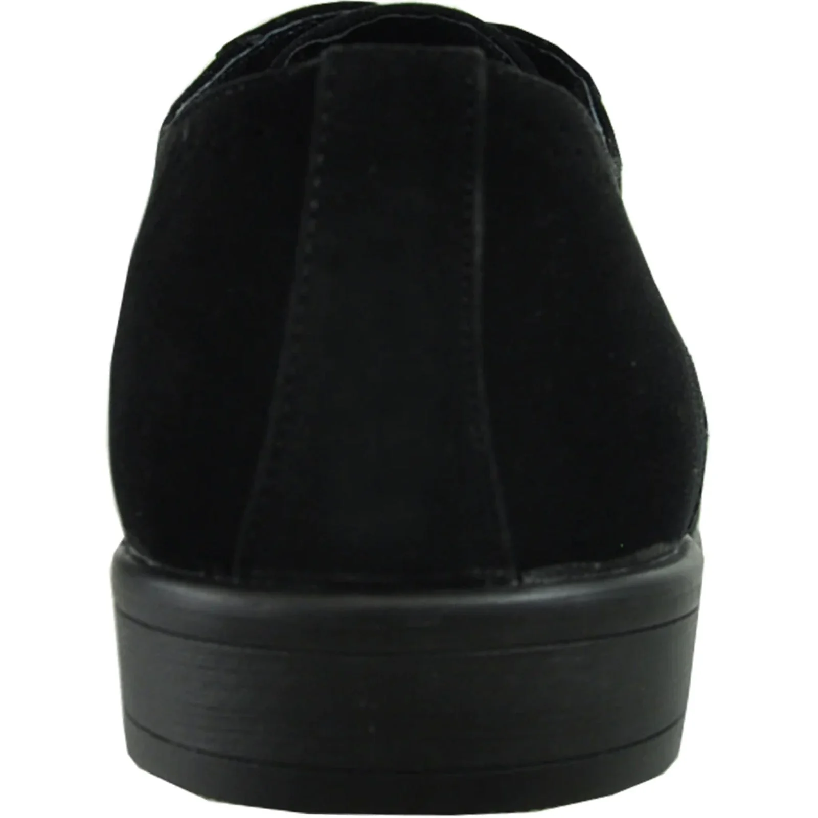 Mens Vegan Suede Wedding & Prom Wingtip Lace Up Dress Shoe in Black - Image 5