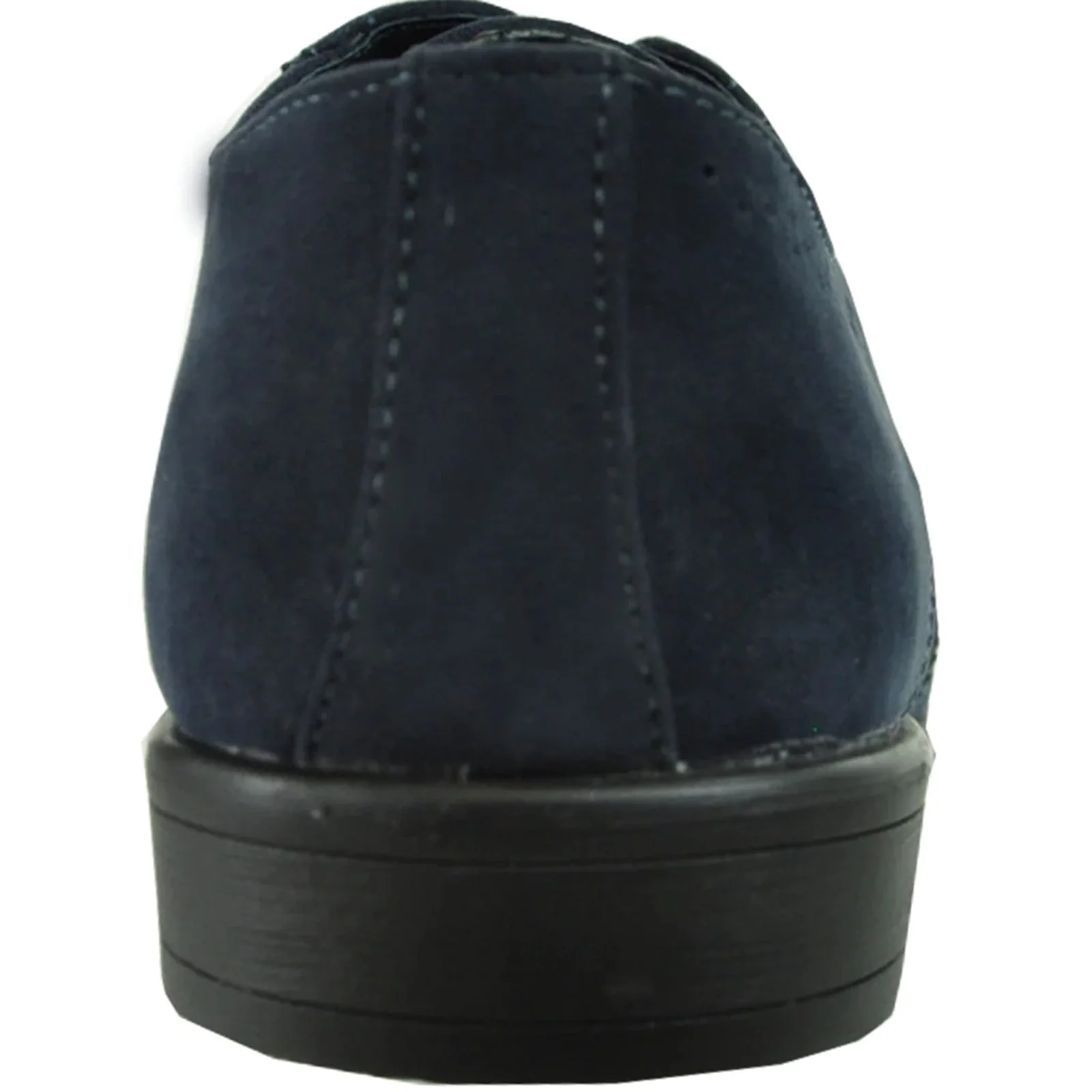 Mens Vegan Suede Wedding & Prom Wingtip Lace Up Dress Shoe in Navy Blue - Image 5