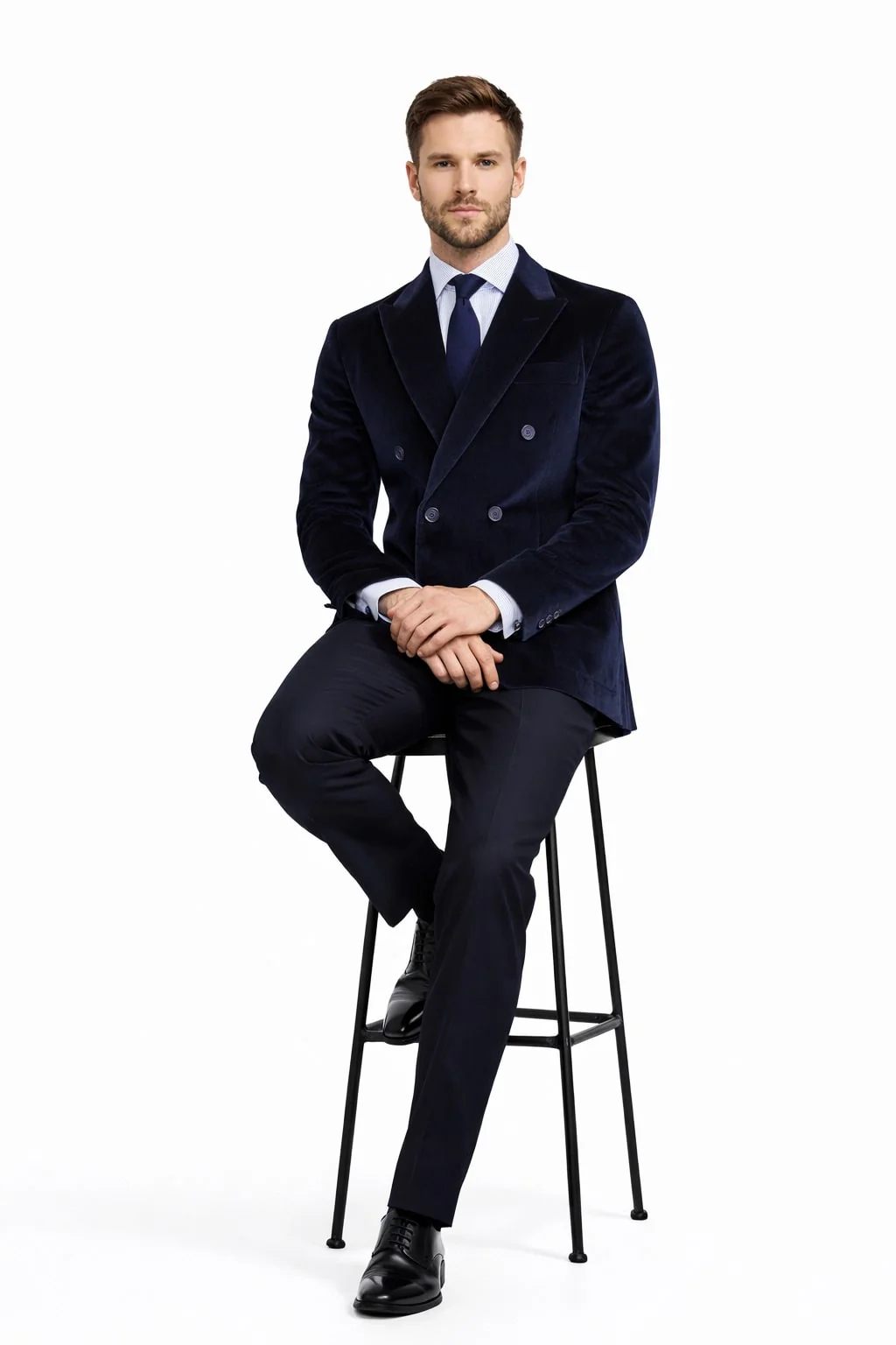 Men'S Velvet Dark Navy Blue Blazer - Sport Coat For Men - Image 5