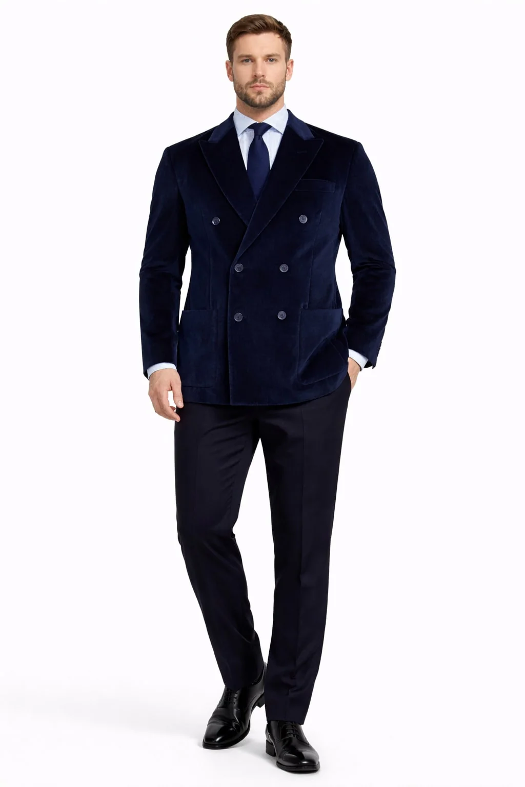 Men'S Velvet Dark Navy Blue Blazer - Sport Coat For Men - Image 6
