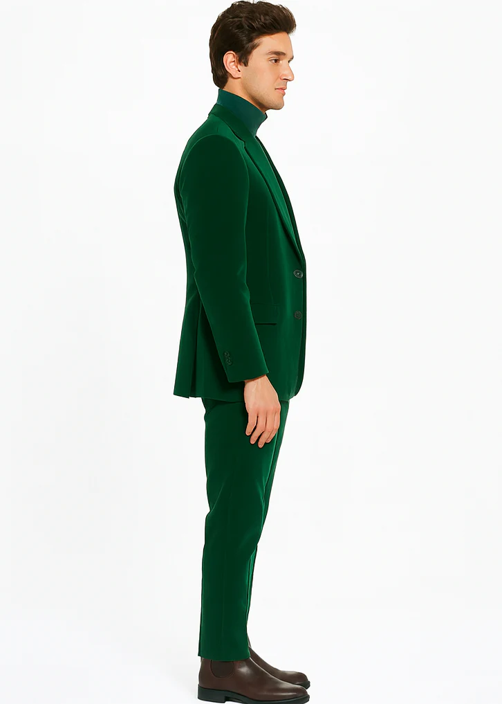 Mens Velvet Suit - Green Suit - Image 3