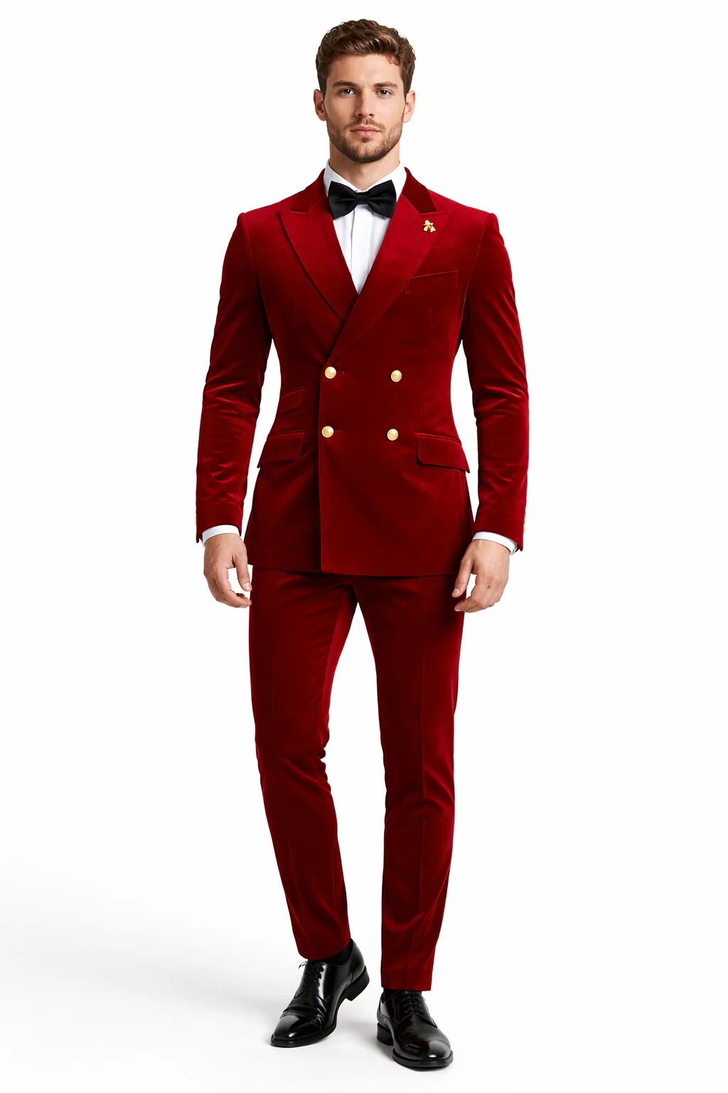 Mens Velvet Suit - Slim Fit Double Breasted Suit Blazer and Pants - Green - Image 15