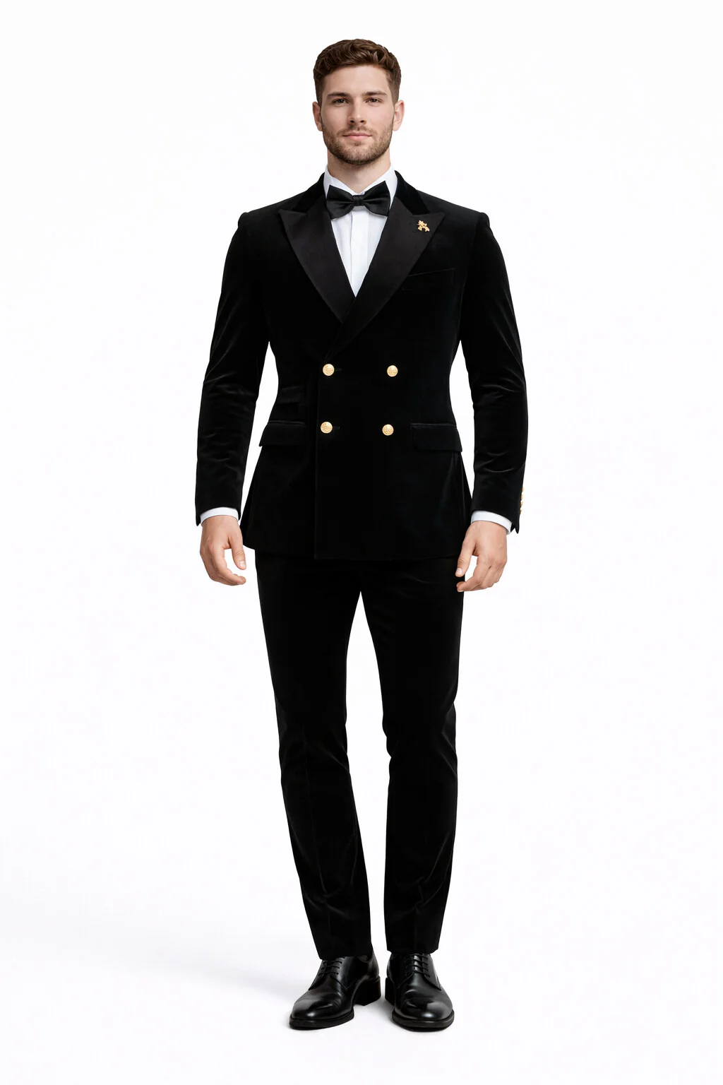 Mens Velvet Suit - Slim Fit Double Breasted Suit Blazer and Pants - Green - Image 19
