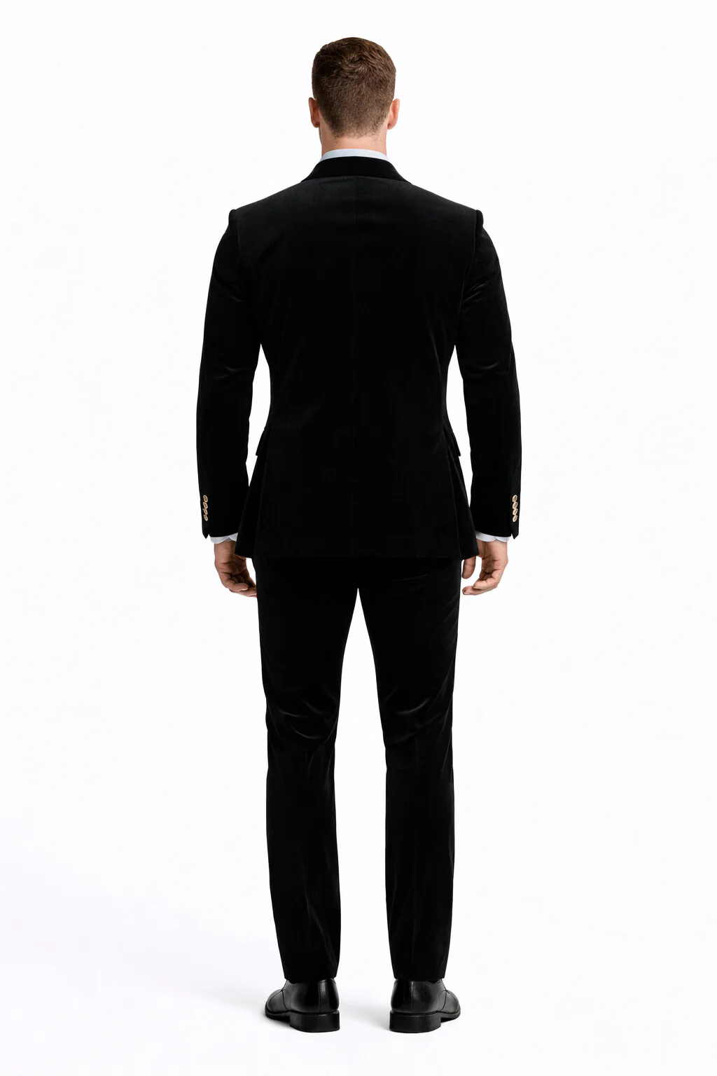 Mens Velvet Suit - Slim Fit Double Breasted Suit Blazer and Pants - Green - Image 20