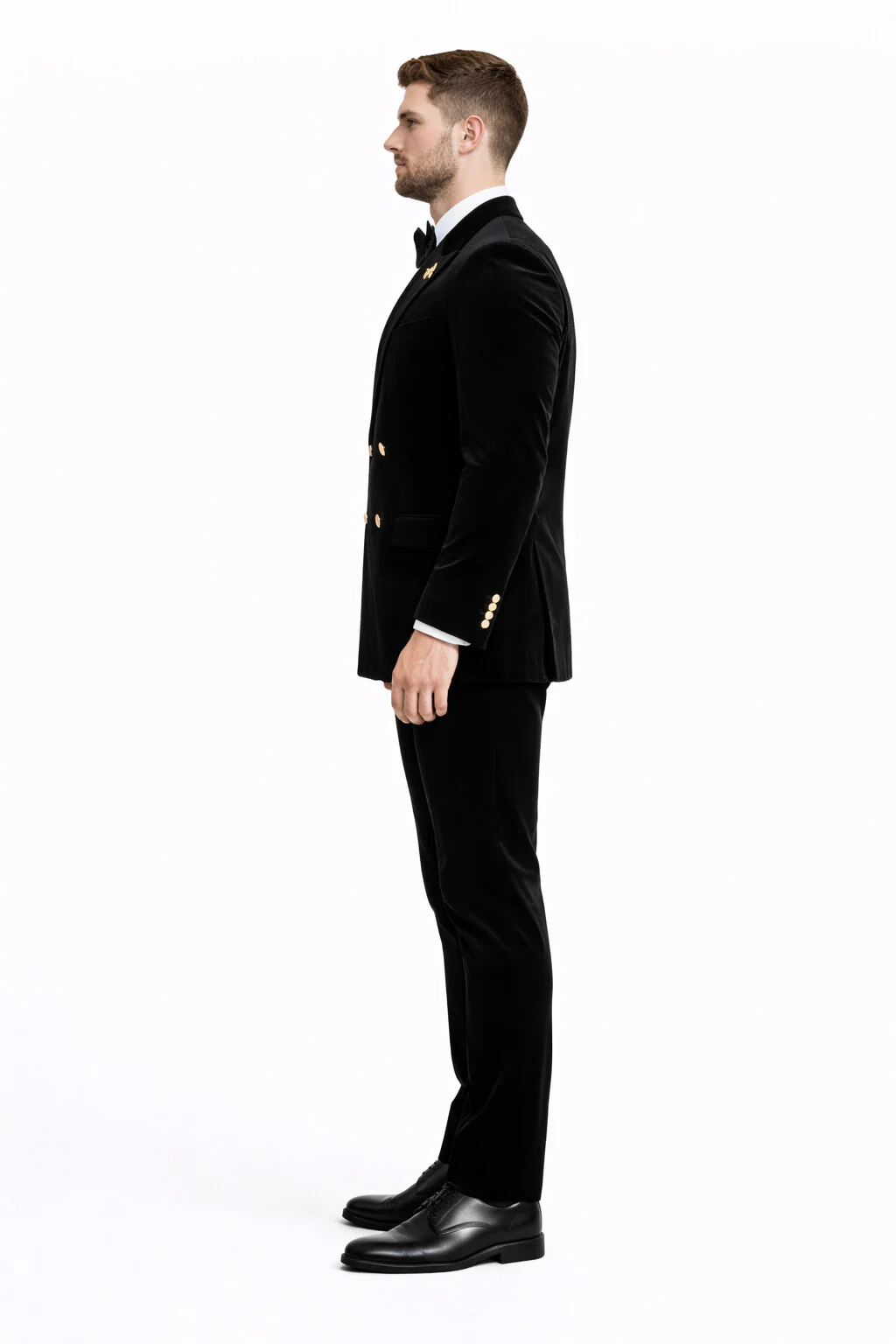 Mens Velvet Suit - Slim Fit Double Breasted Suit Blazer and Pants - Green - Image 21