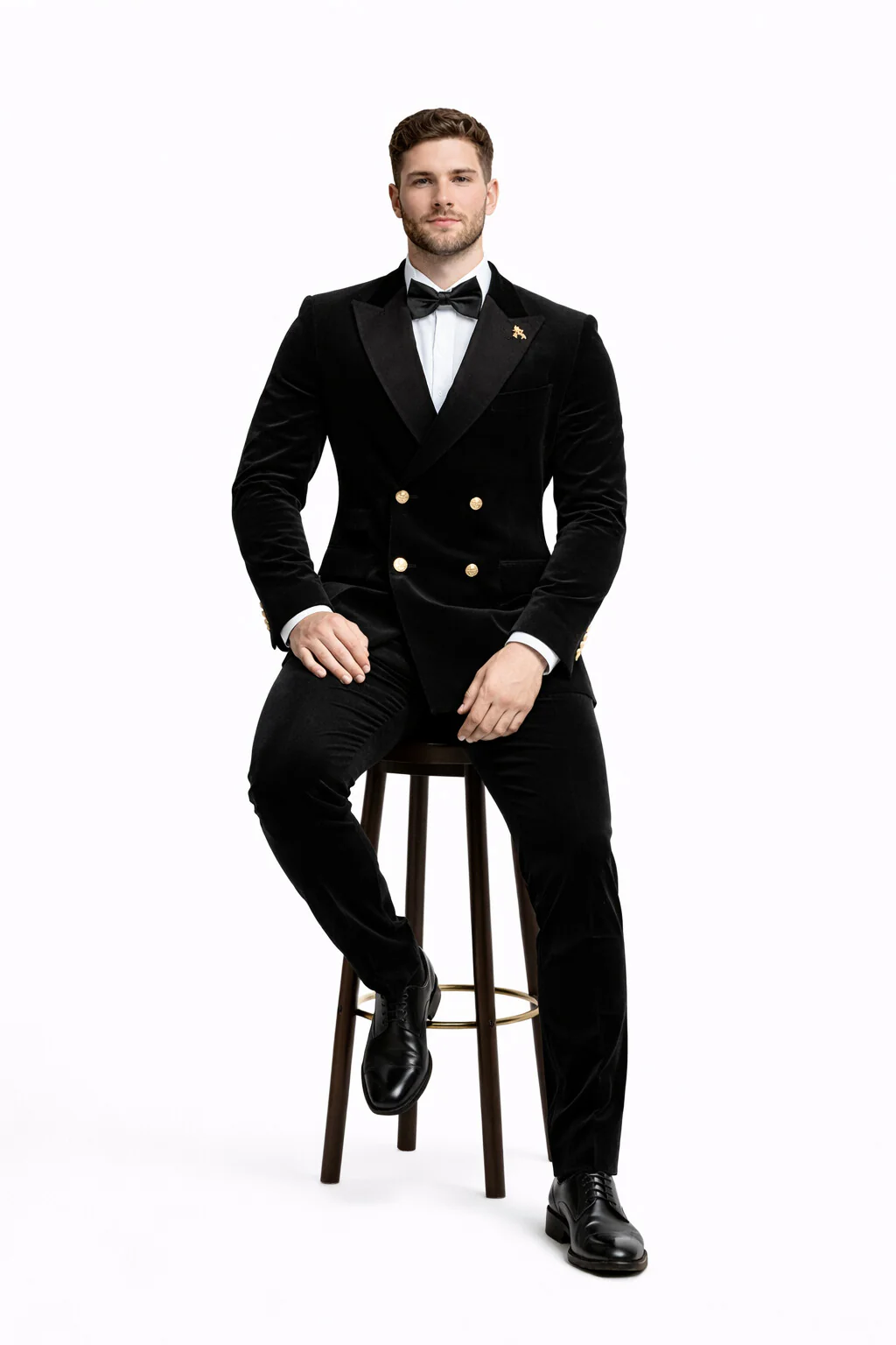 Mens Velvet Suit - Slim Fit Double Breasted Suit Blazer and Pants - Green - Image 23