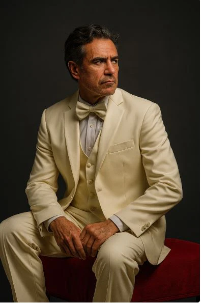 Mens Vested 2 Button Classic Tuxedo in Iory - Image 4