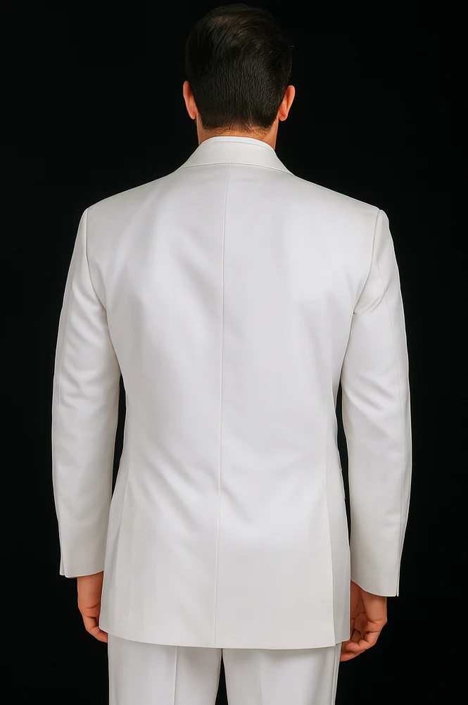Mens Vested 2 Button Classic Tuxedo in White - Image 8