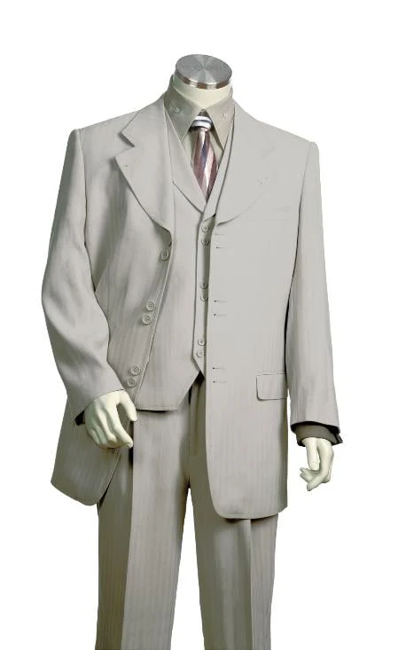 Men's Vested Unique Exclusive Fashion Suit Grey