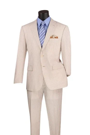 Mens Vinci 2 Piece Seersucker Black Notch Lapel Suit - Image 2