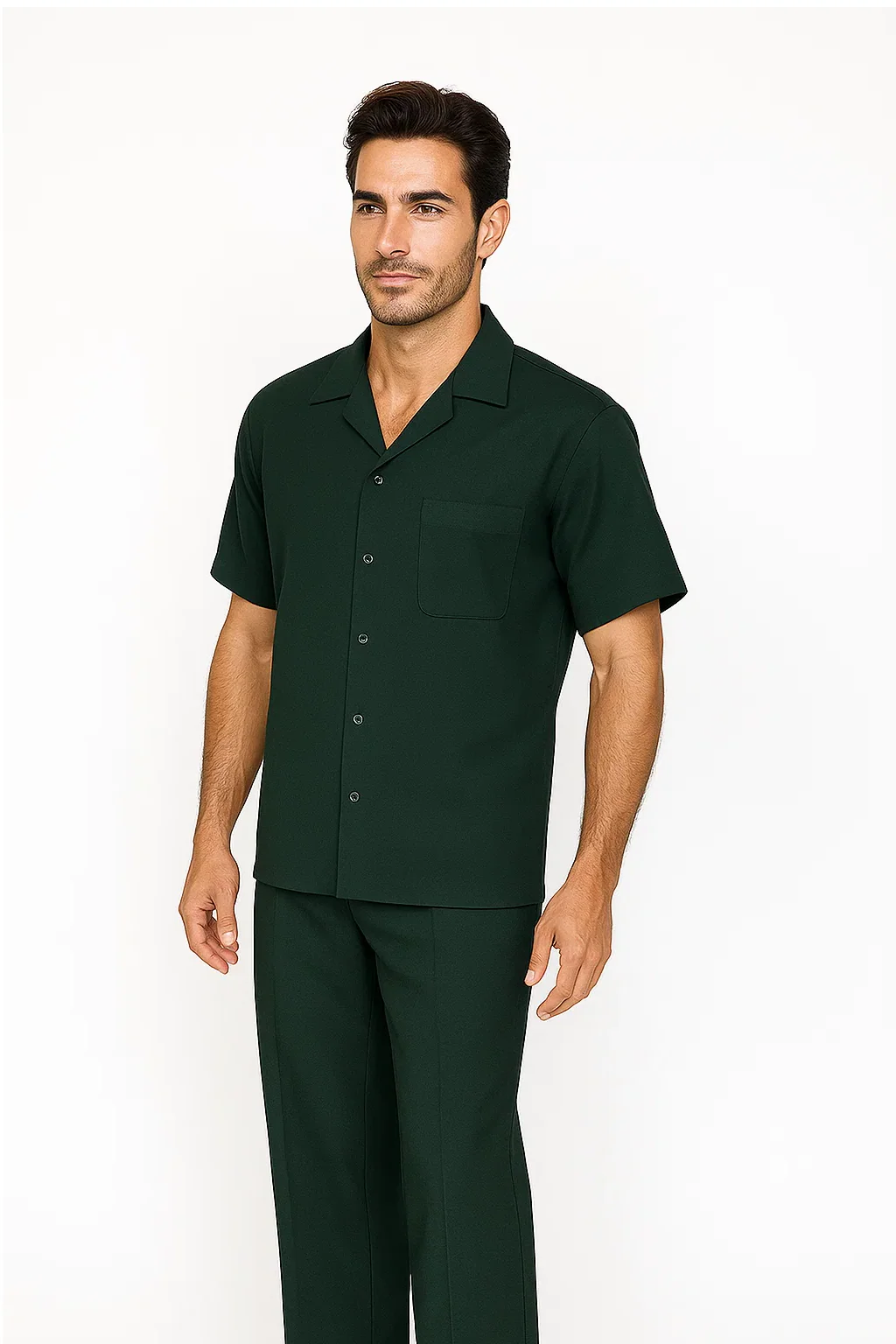 Mens Walking Suit - Big and Tall Casual Suit - Emerald Green Suit Up to 6XL Pants - Image 2
