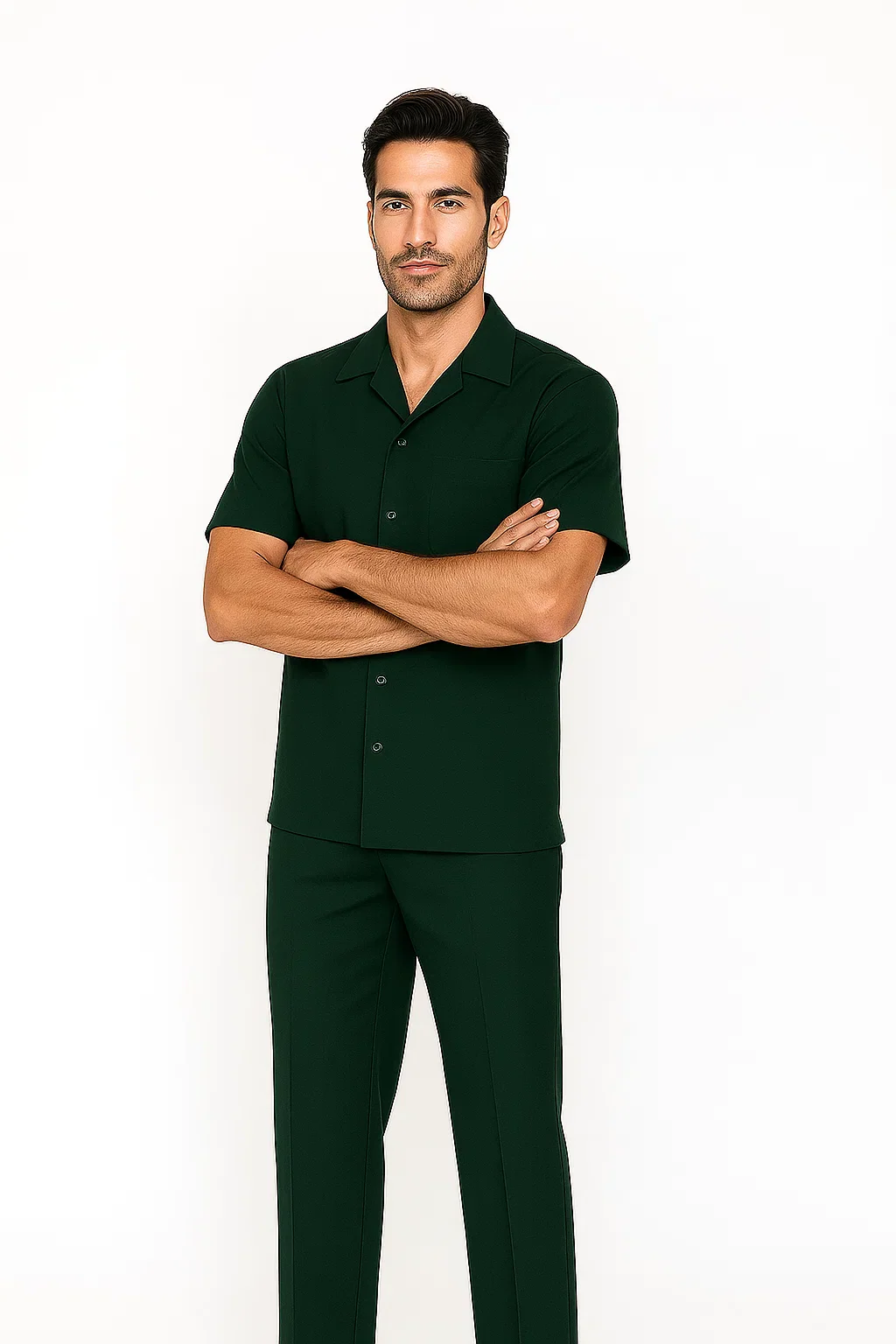 Mens Walking Suit - Big and Tall Casual Suit - Emerald Green Suit Up to 6XL Pants - Image 3