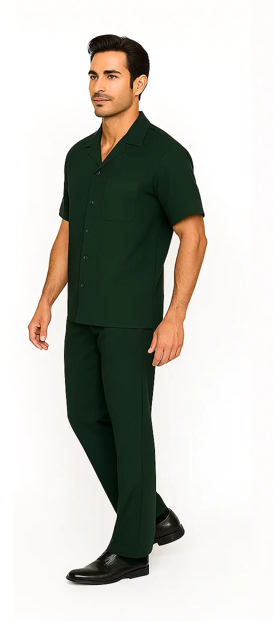 Mens Walking Suit - Big and Tall Casual Suit - Emerald Green Suit Up to 6XL Pants - Image 4