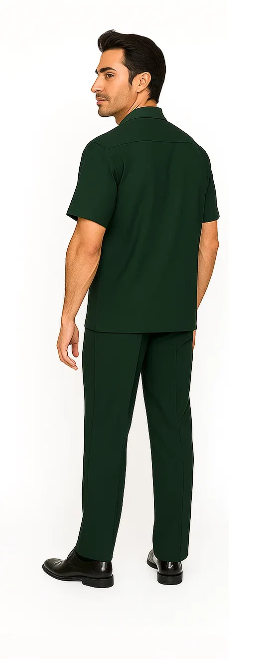 Mens Walking Suit - Big and Tall Casual Suit - Emerald Green Suit Up to 6XL Pants - Image 5