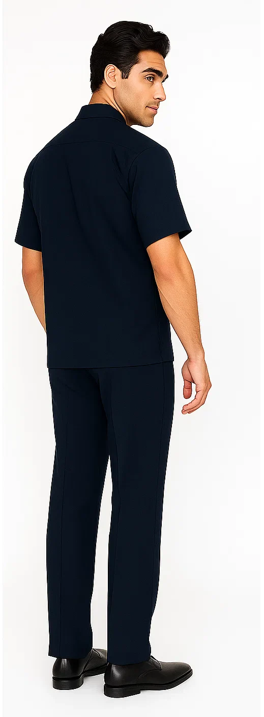 Mens Walking Suit in Color navy leisure suit causal Matching Shirt and Pants $99 - Image 4