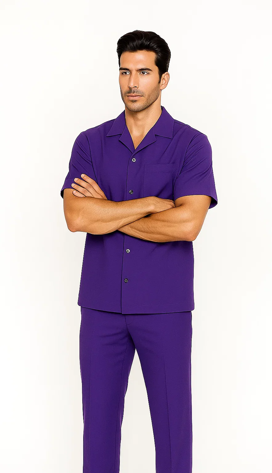 Mens Walking Suit in Color purple leisure suit causal Matching Shirt and Pants $99 - Image 2