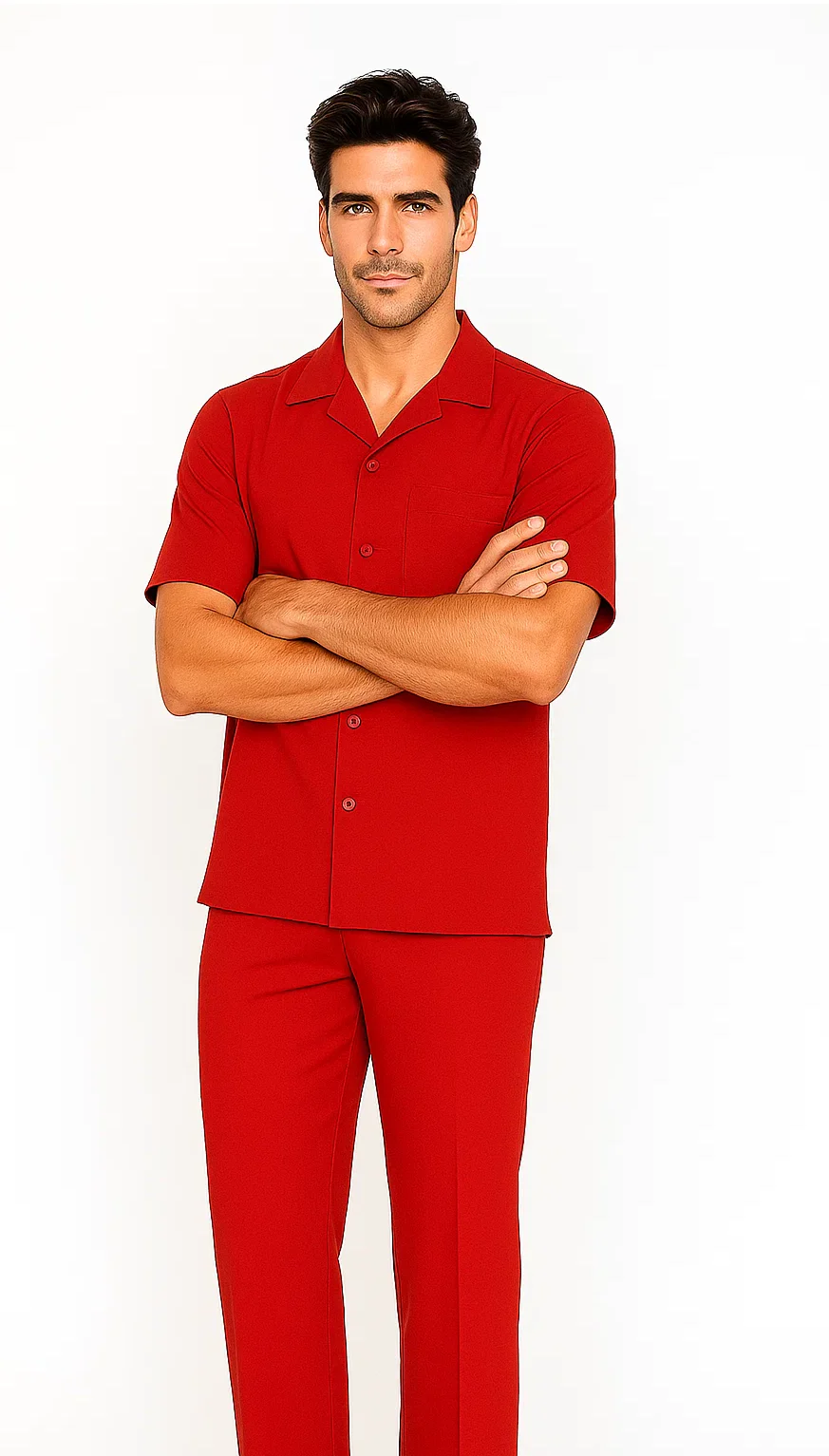 Mens Walking Suit in Color red leisure suit causal Matching Shirt and Pants $99 - Image 2