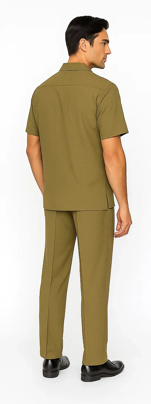 Mens Walking Suit in Color safari leisure suit causal Matching Shirt and Pants $99 - Image 3