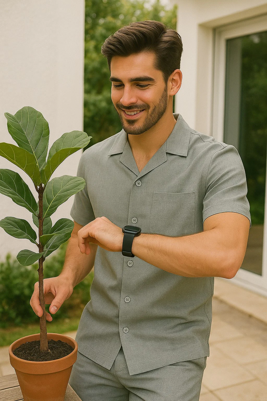 Mens Walking Suits Casual Two Piece Sets Summer Short Sleeve Shirt & Pants Casual Two Piece Mens Walking Outfit For Sale Pant Sets Casual Suit Set Men'S Suit 100% Mens Linen Suit - Fabric – Light Grey - Image 7