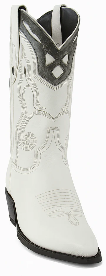 Mens White Ostrich Boots J-Toe - Image 5