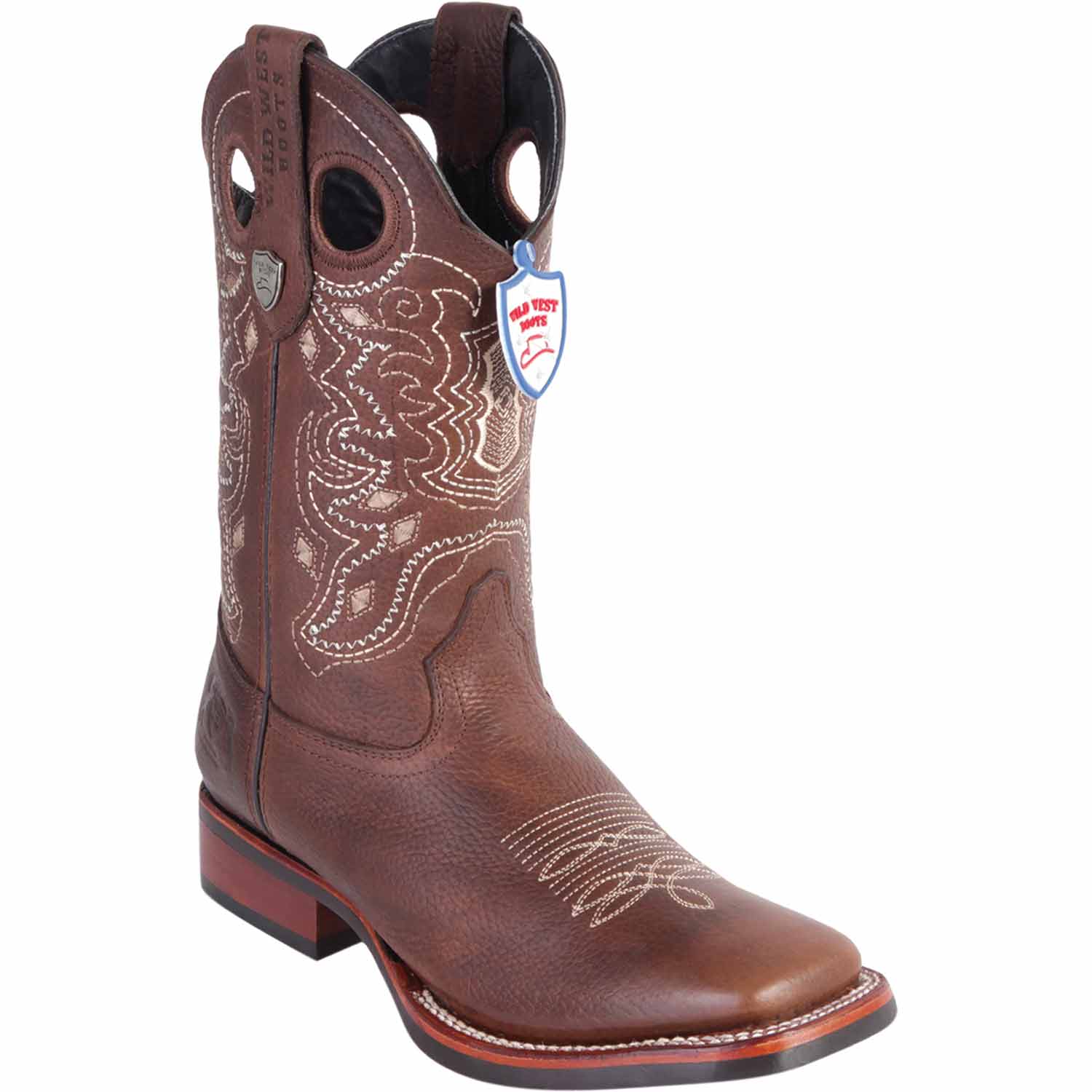 Men's Wild West Genuine Leather Ranch Toe Boots 282527 - Image 2