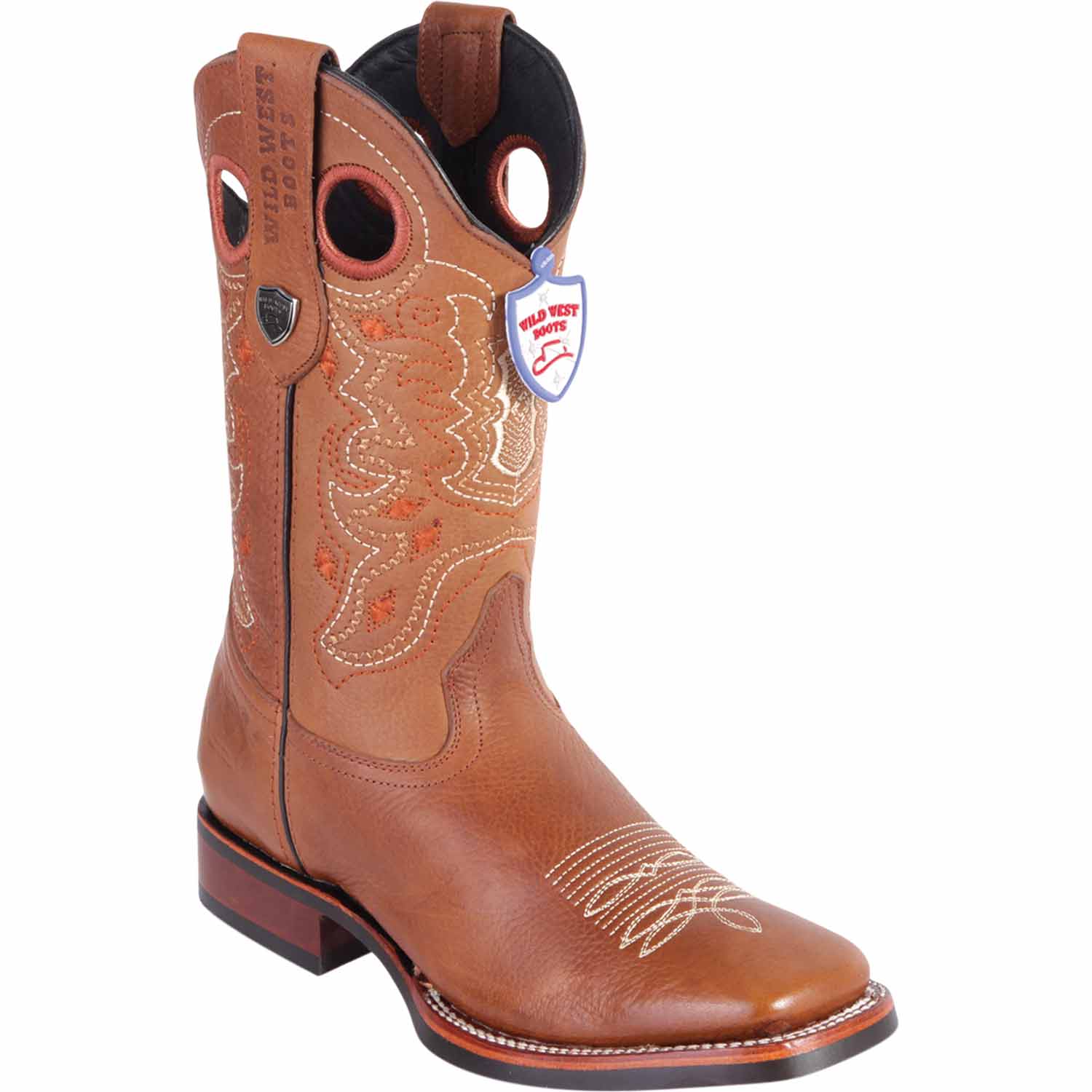 Men's Wild West Genuine Leather Ranch Toe Boots 282527 - Image 3