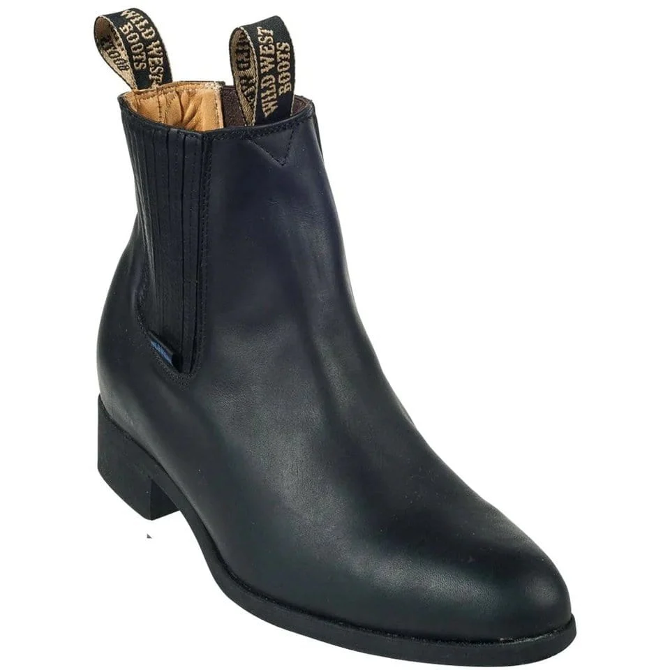 Men's Wild West Napa Leather Round Toe Charro Short Boots 26446 - Image 2