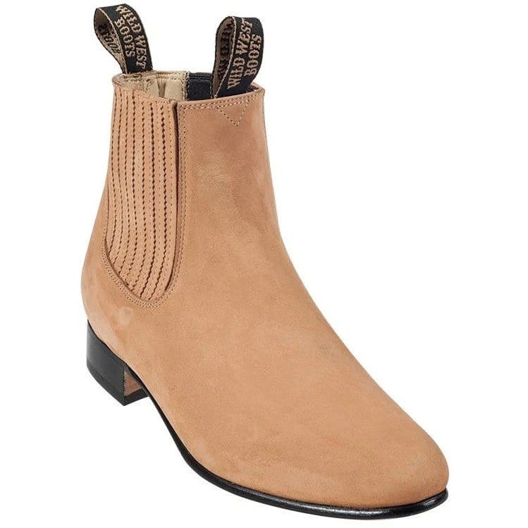 Men's Wild West Nobuk Leather Round Toe Charro Short Boots 26163 - Image 3