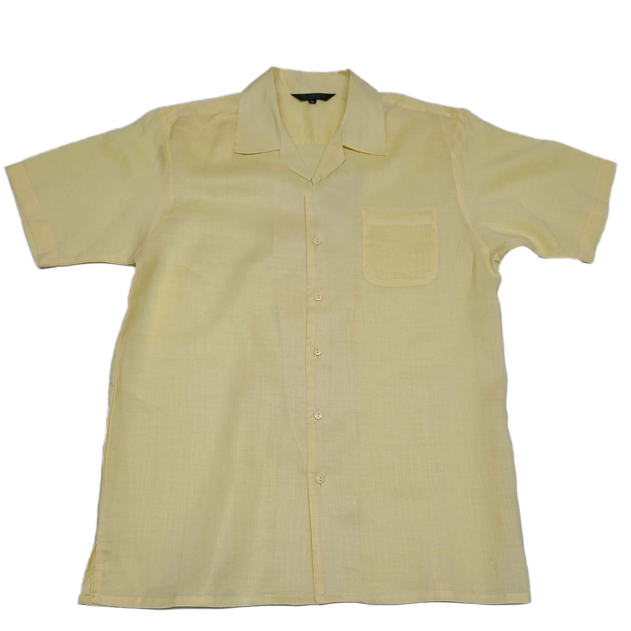 Mens Yellow Linen Shirt and Pants Casual Outfit Set - Image 2