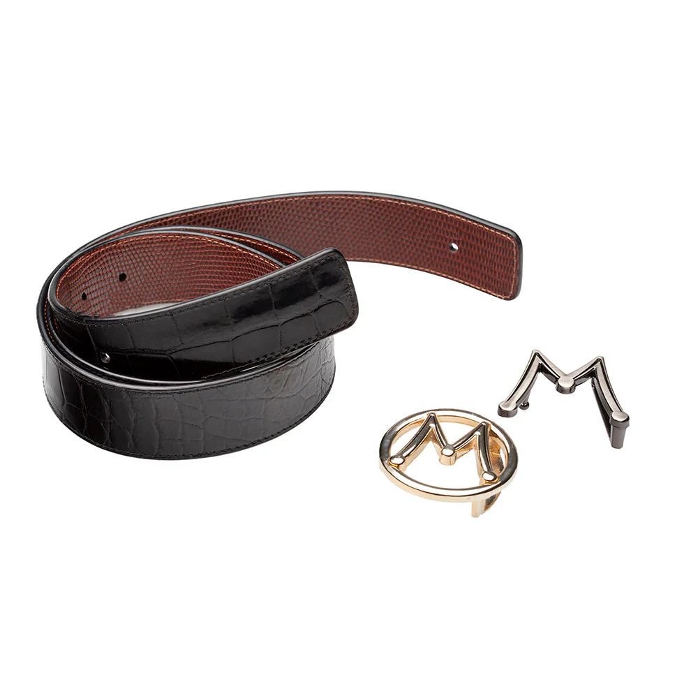 Mezlan Reversible Exotic Strap / Interchangeable Dual Buckles - Image 3