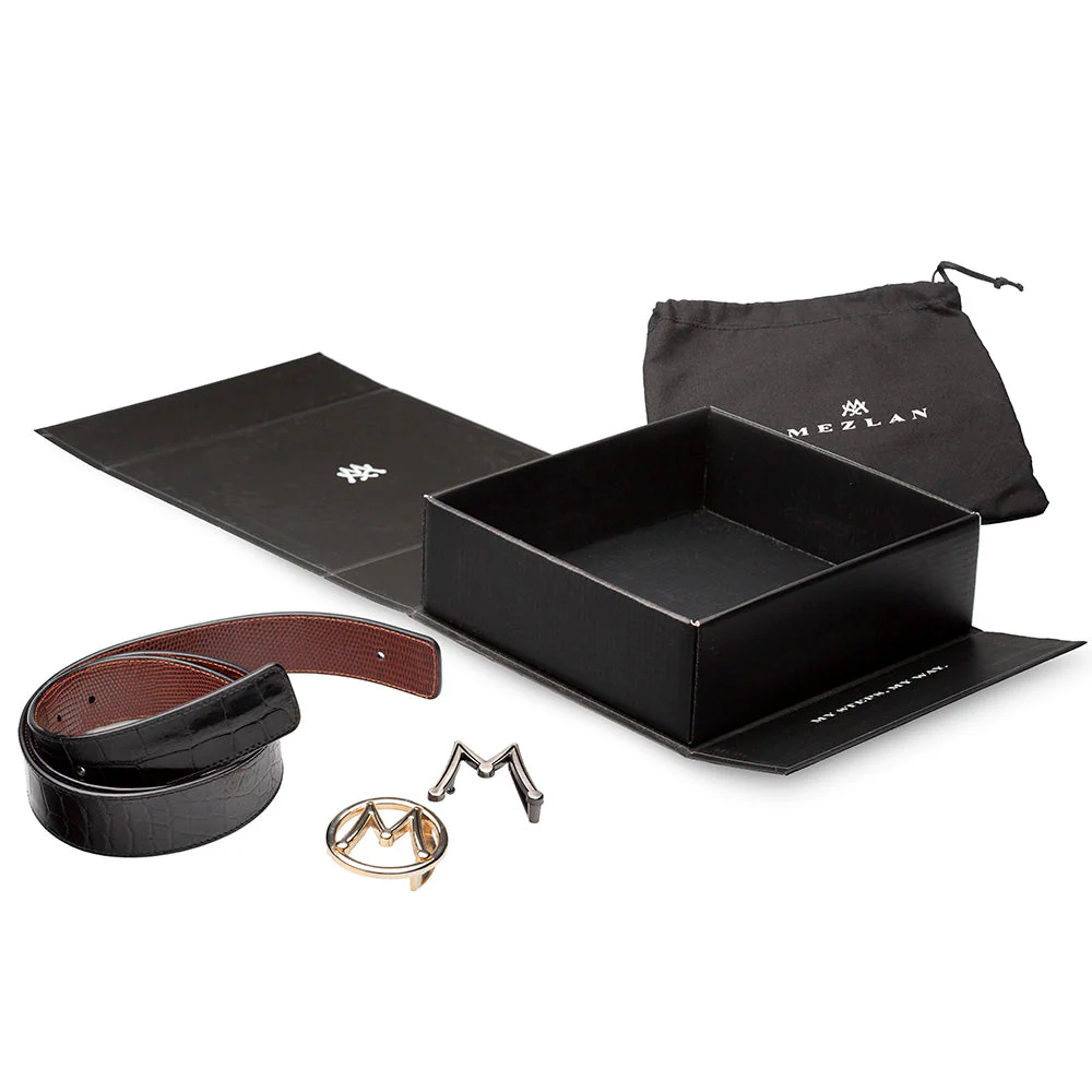 Mezlan Reversible Exotic Strap / Interchangeable Dual Buckles - Image 4