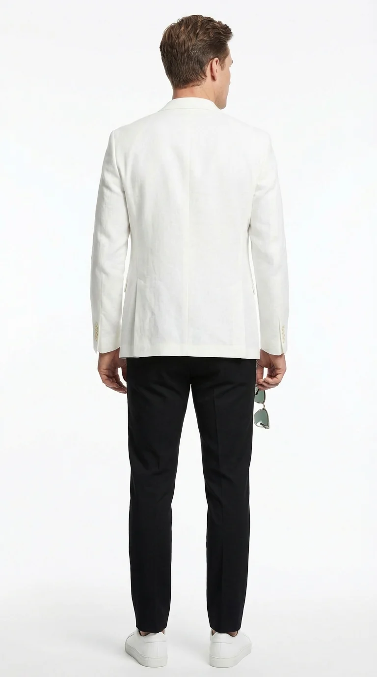 Miami Vice  Sonny Crockett Mens White Blazer – Classic Fit Formal Casual Dress Jacket for Business and Wedding Iconic Characters  Pop Culture - Image 3