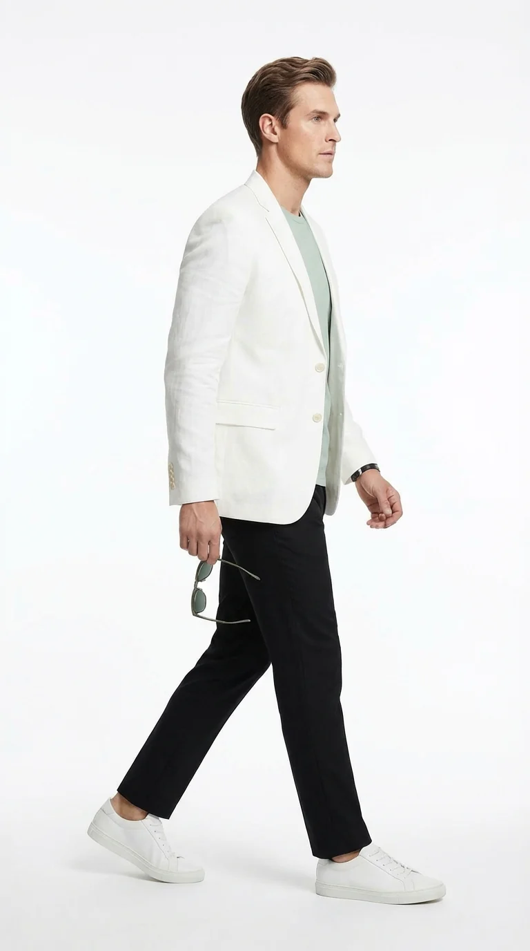 Miami Vice  Sonny Crockett Mens White Blazer – Classic Fit Formal Casual Dress Jacket for Business and Wedding Iconic Characters  Pop Culture - Image 4