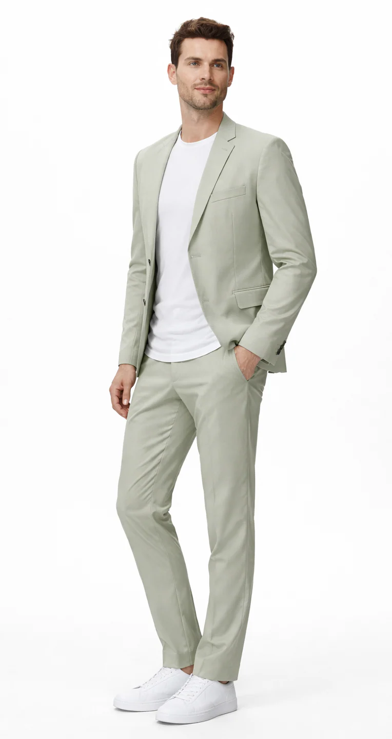 Mint Green Summer Suit - Light Green Suits - Sage Green Color - Image 3