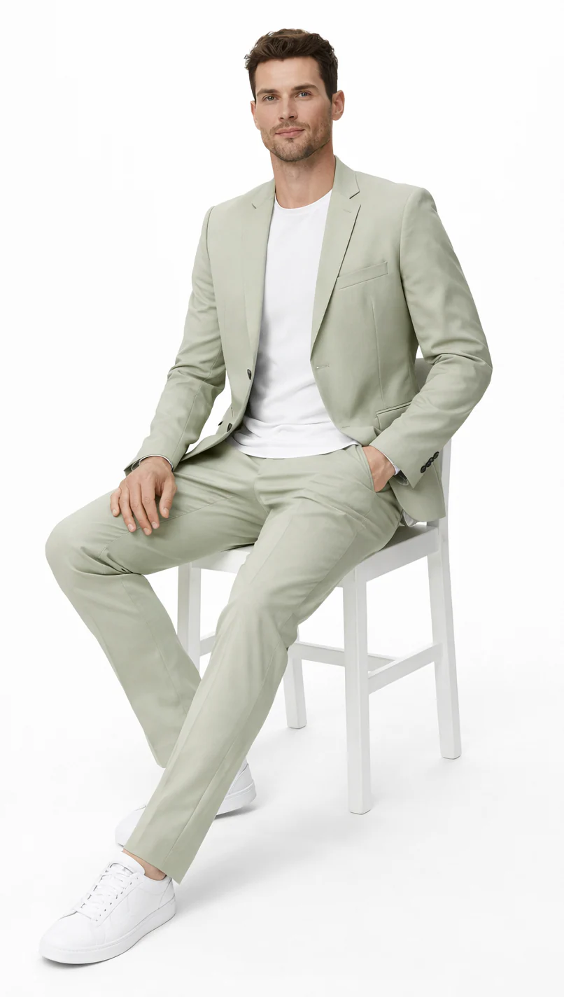 Mint Green Summer Suit - Light Green Suits - Sage Green Color - Image 4