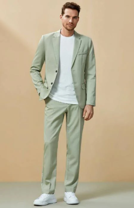 Mint Green Summer Suit - Light Green Suits - Sage Green Color - Image 8