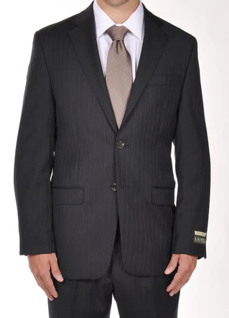 Mix and Match Suits Men's Suit Separates Dark Navy Pintripe Dress Suit Portly CUT Executive Fit Suit - Mens Portly Suit