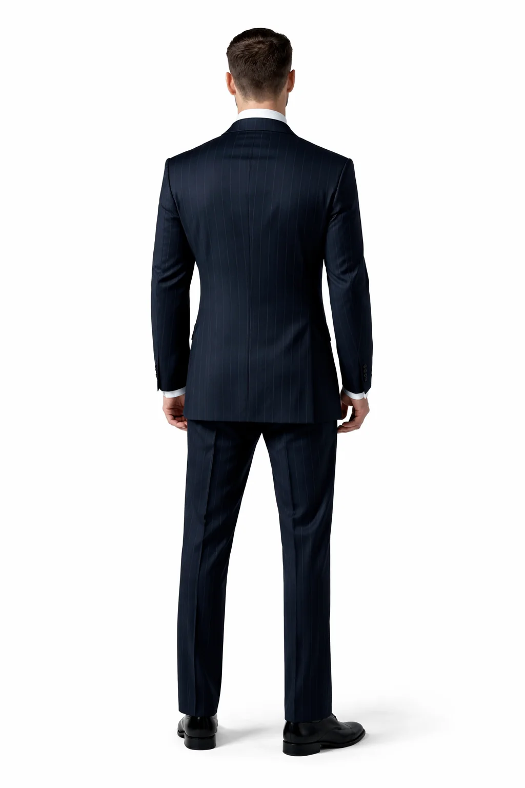 Mix And Match Suits Men's Suit Separates Wool Fabric Navy Blue And White Stripe Suit By Alberto Nardoni Brand - Image 2