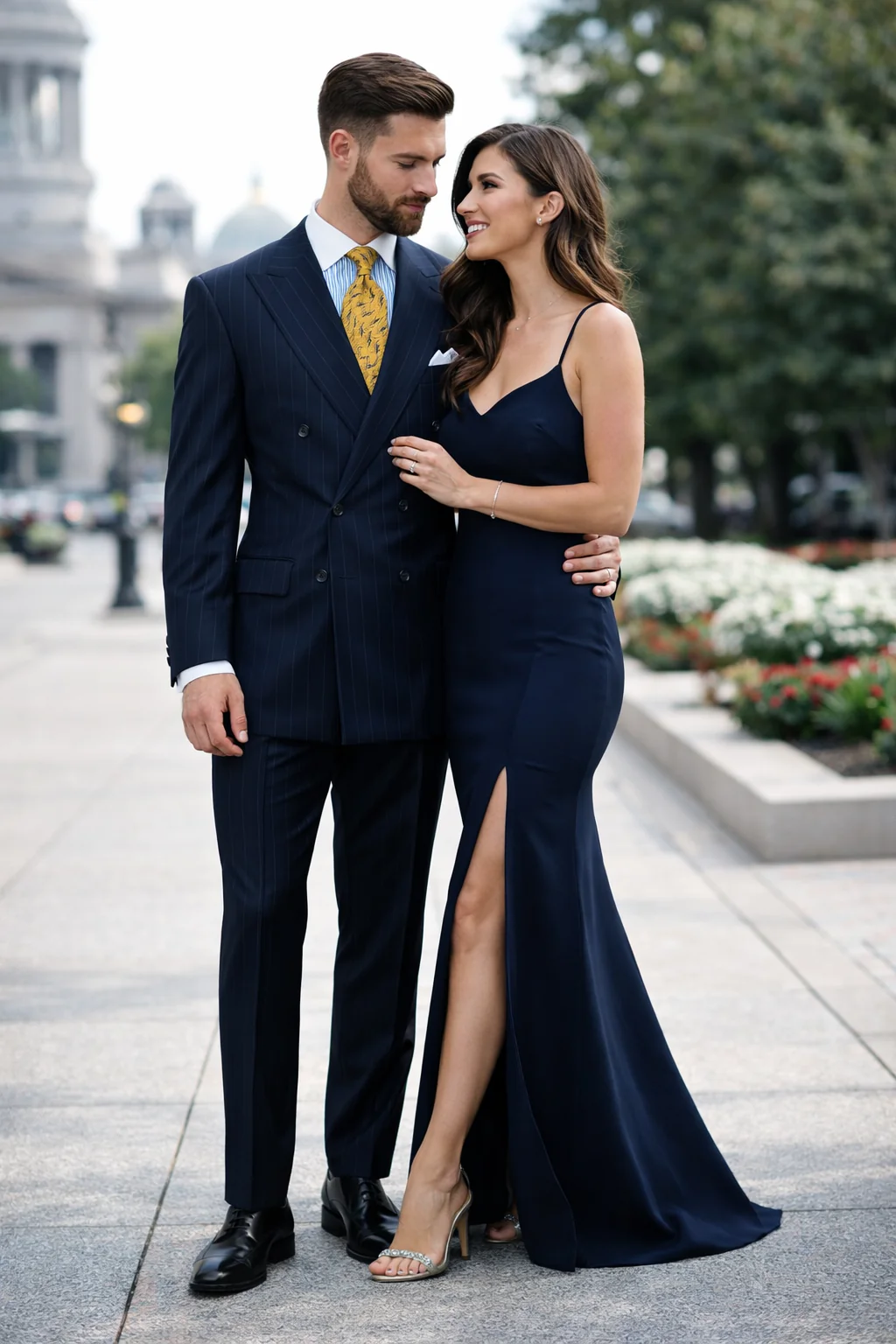 Mix And Match Suits Men's Suit Separates Wool Fabric Navy Blue And White Stripe Suit By Alberto Nardoni Brand - Image 4