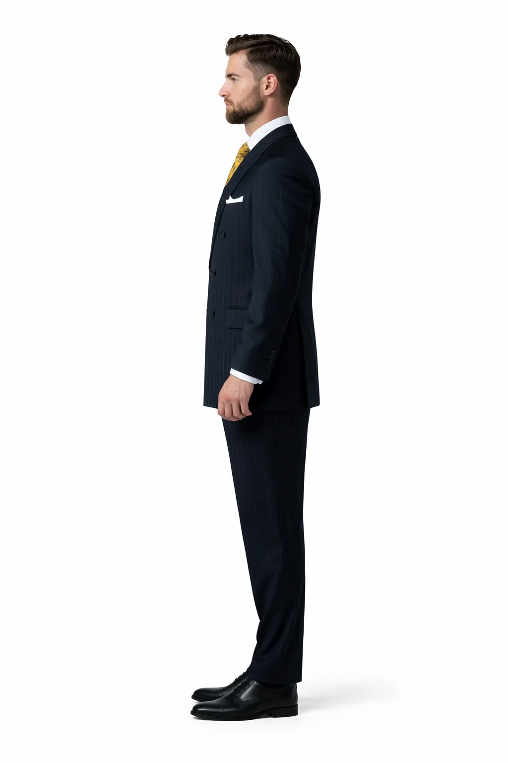 Mix And Match Suits Men's Suit Separates Wool Fabric Navy Blue And White Stripe Suit By Alberto Nardoni Brand - Image 6